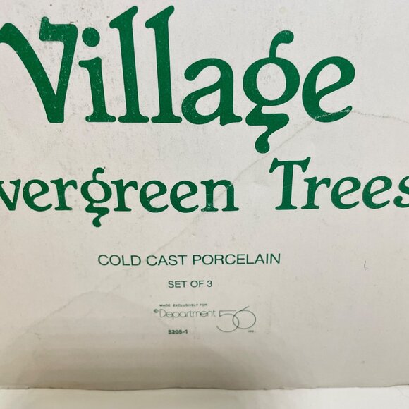 Village Evergreen Trees Cold Cast Porcelain Set Of 3 By Department 56 - Picture 12 of 13
